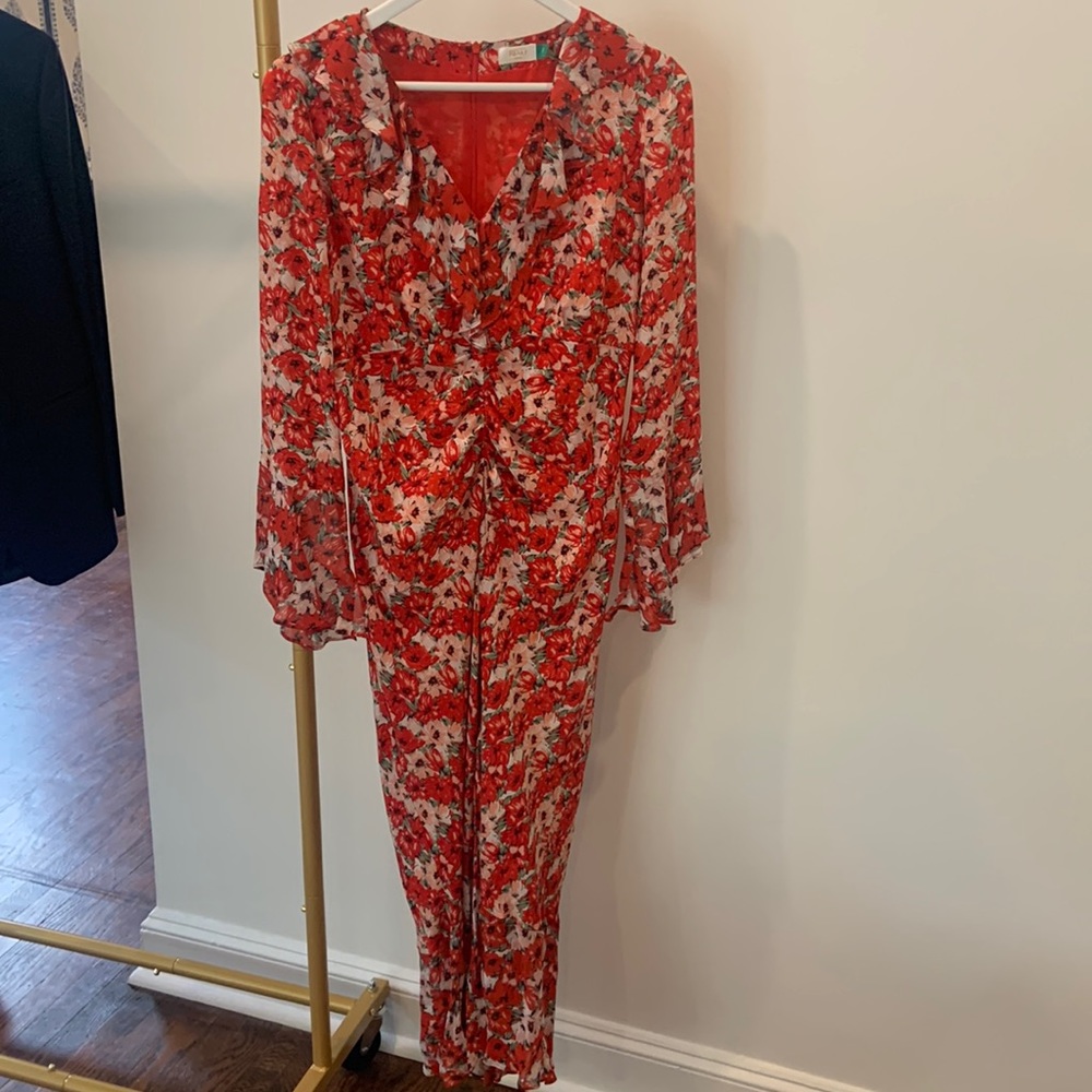 Ruched Floral Print Dress
